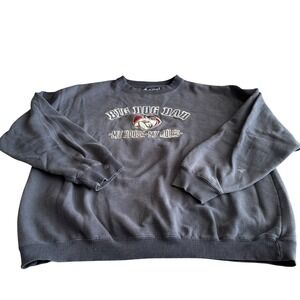 Big Dogs Long Sleeve‎ Pullover Sweater Gray Men's Big 1X My House My Rules Mens